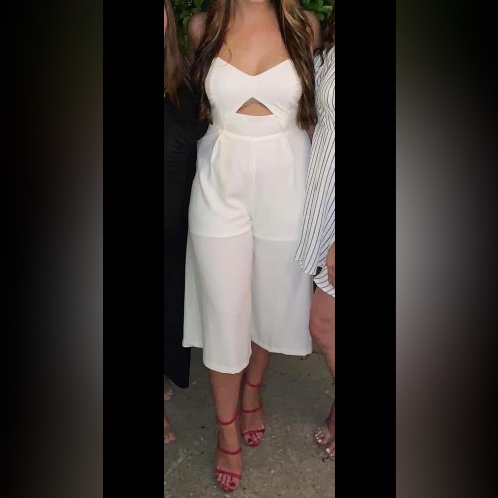 TCEC Strapless white jumpsuit
